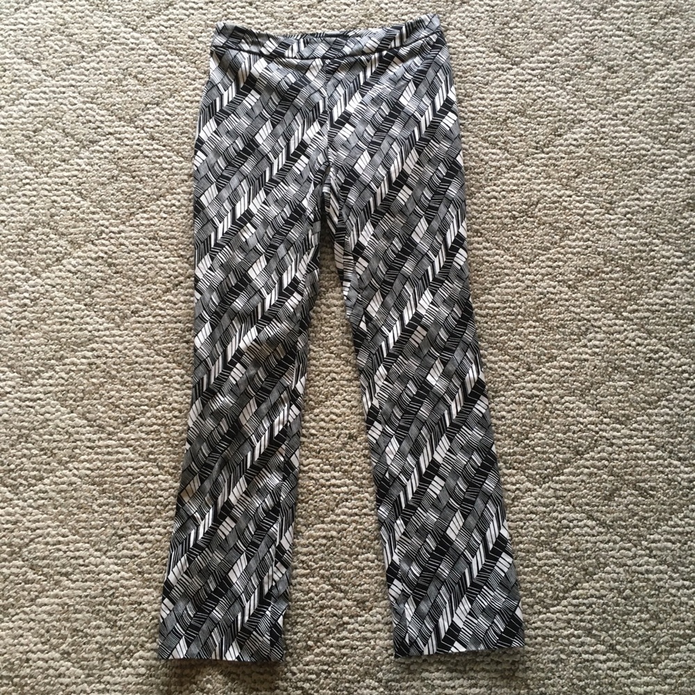 Kenneth Cole Black & White Print Pants 0